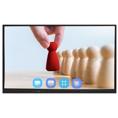 Android 13 IR Interaktives Whiteboard Finger Touch 65 75 86 Zoll 4K Smart Panel Anzeige mit WiFi RJ45 drahtloses Teilen von Pad / Telefon / Laptop für Schulbüro-Treffen