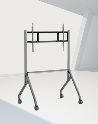 IBoard 55-86 Zoll verfügbar Mobil-TV-Behälter Bodenstand TV-Wagenwagen All-in-One-Display mit Rädern