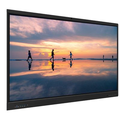 86 Zoll blendfreie, interaktive Whiteboard-Tafel aus gehärtetem Glas, integrierter 5000:1 Lautsprecher, WLAN, Bluetooth, Hotspot, Lichtsensor, 50 Touch-Punkte für Konferenz, Klassenzimmer, Kinder