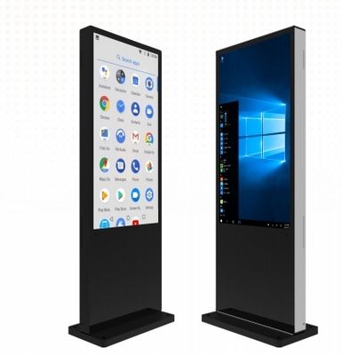 Touchscreen-Kiosk 55 Zoll Digital Android-Standee Infrarot PCAP Touch-Floor-Stand Wand Optional Windows OPS Für Supermarkt Büro kommerzielle