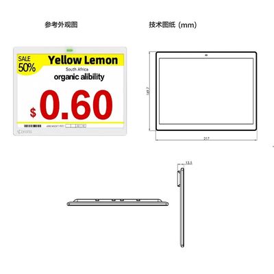 Supermarkt E-Ink-Display-Preisschild 4-farbiges elektronisches Regaletikett